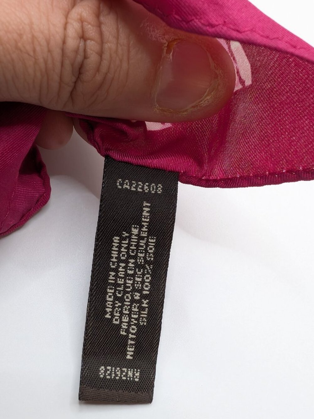 Coach Signature C Silk Square Scarf | Fuchsia Pink | 100% Silk | Y2K Logo Print - Picture 2 of 4